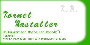 kornel mastaller business card